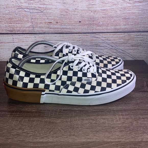 VANS Black Off-White Checkerboard Squares Gum Block Low Shoes Men's 13 - Picture 1 of 10